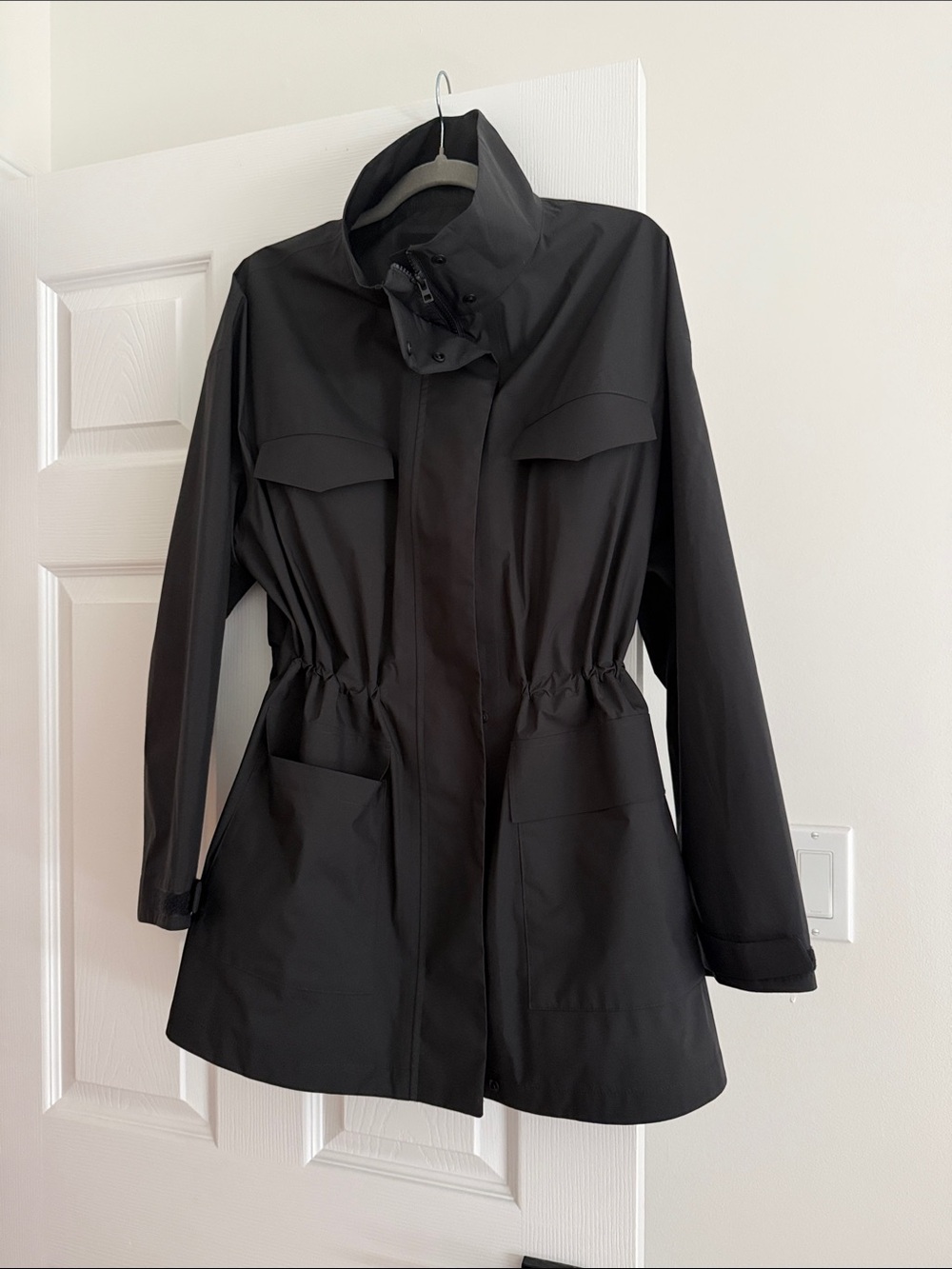Viral utility short coat cinch waist jacket